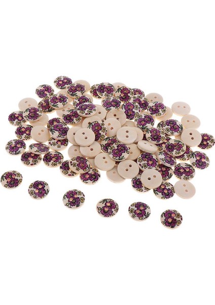 100X Ahşap Düğmeler Çocuk Düğmeleri 2 Delikli Çiçekler 15CM Dikiş Için Dikiş (Yurt Dışından) fırsatları