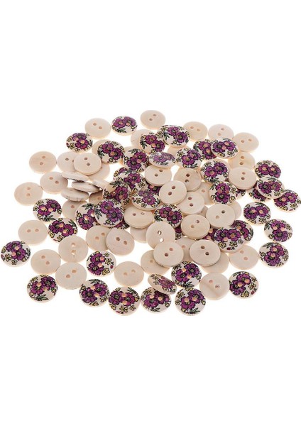 100X Ahşap Düğmeler Çocuk Düğmeleri 2 Delikli Çiçekler 15CM Dikiş Için Dikiş (Yurt Dışından) indirimleri