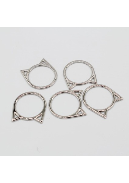 5 Adet Gümüş Kedi Şekli Daire Halkaları (Yurt Dışından) fırsatları