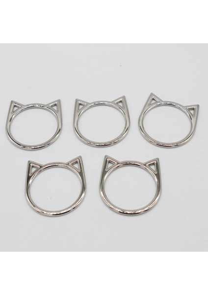 5 Adet Gümüş Kedi Şekli Daire Halkaları (Yurt Dışından) indirimleri