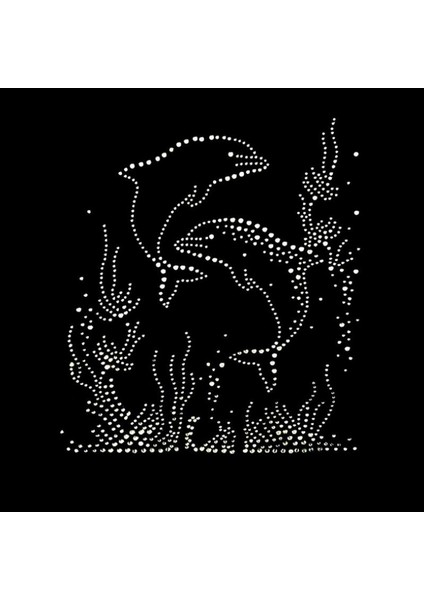 Dolphin Rhinestones Iron Sıcak Fix Motif Isı Isı Presinde Aplike Yama 10.9X10.2 (Yurt Dışından) fiyatları