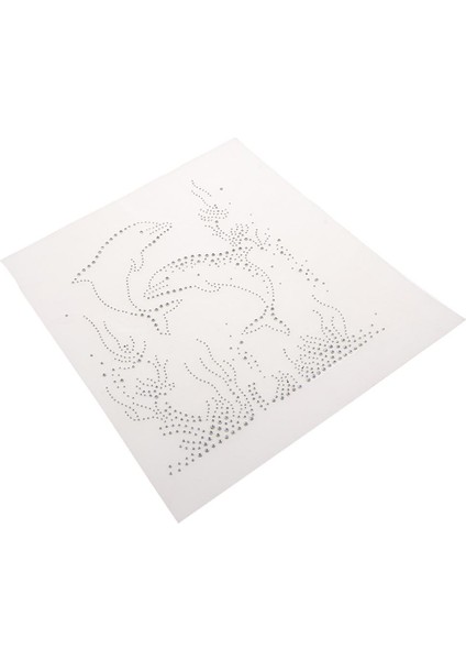 Dolphin Rhinestones Iron Sıcak Fix Motif Isı Isı Presinde Aplike Yama 10.9X10.2 (Yurt Dışından) indirimleri
