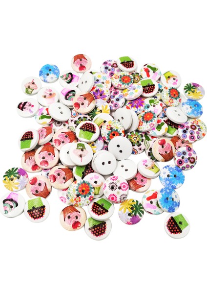 100ADET Yuvarlak Şekilli Düğmeler Çocuklar Için Ahşap Düğmeler Aksesuarları (Yurt Dışından) fiyatları
