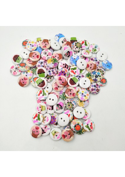100ADET Yuvarlak Şekilli Düğmeler Çocuklar Için Ahşap Düğmeler Aksesuarları (Yurt Dışından) modelleri
