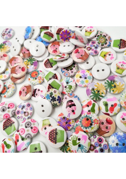 100ADET Yuvarlak Şekilli Düğmeler Çocuklar Için Ahşap Düğmeler Aksesuarları (Yurt Dışından) indirimleri