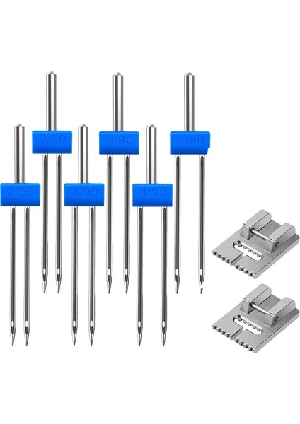 6ADET 2x 9 Groove Pintuck Presser Ayağı ile Çift Iğne 290 390 490 (Yurt Dışından)