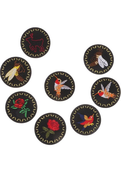 8x Yuvarlak Işlemeli Dikiş Yamaları Üzerinde Dikişli Demir Kumaş Torba Kıyafetleri Aplike El Sanatları Çok Molor Kuşlar ve Çiçek 6.2cm (Yurt Dışından) indirimleri