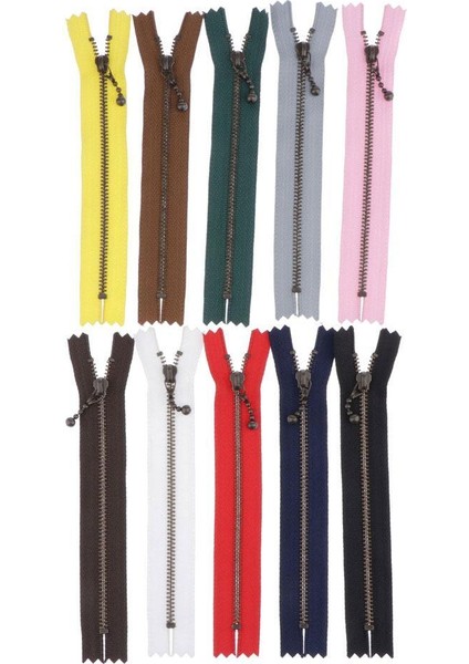 10 Adet 7 " Naylon Bobin Fermuarları Terzi Dikiş El Sanatları Için Toplu 10 Renk (Yurt Dışından)