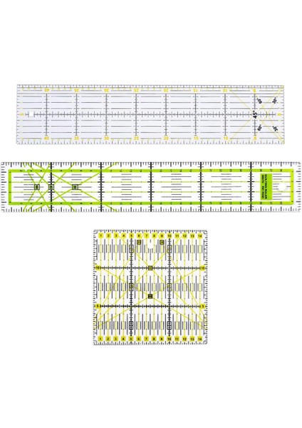 3ADET 15X15CM10X45CM5X30CM Akrilik Kapitone Yorganlar Patchwork Kesme Yöneticileri 3 Adet B (Yurt Dışından)