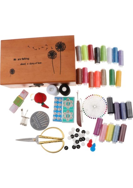 Ev Dikiş Malzemeleri Için Ahşap Saklama Kutusu ile Profesyonel Dikiş Kiti (Yurt Dışından)