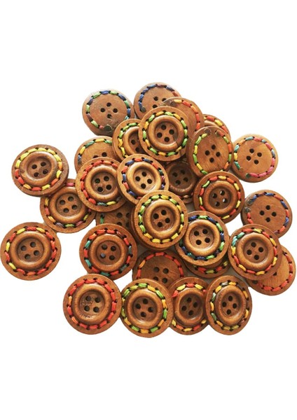 30 Adet Vintage Ahşap 4 Delik Yuvarlak Ahşap Dikiş Düğmeleri Craft Brown Tarif Edildiği Gibi (Yurt Dışından) fiyatları