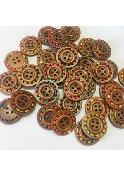 30 Adet Vintage Ahşap 4 Delik Yuvarlak Ahşap Dikiş Düğmeleri Craft Brown Tarif Edildiği Gibi (Yurt Dışından) modelleri