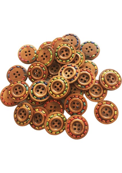 30 Adet Vintage Ahşap 4 Delik Yuvarlak Ahşap Dikiş Düğmeleri Craft Brown Tarif Edildiği Gibi (Yurt Dışından) fırsatları