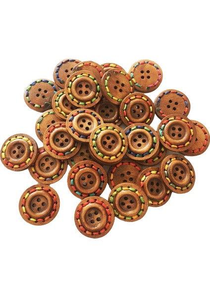 30 Adet Vintage Ahşap 4 Delik Yuvarlak Ahşap Dikiş Düğmeleri Craft Brown Tarif Edildiği Gibi (Yurt Dışından) indirimleri