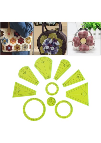 10 Adet Şablon Akrilik Dikiş Patchwork Çerçeveleri Cetvel Aracı (Yurt Dışından) modelleri