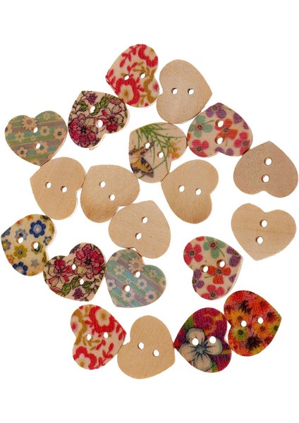 20 Adet Kalp Ahşap Düğmeler Dikiş Ev Kıyafetleri (Yurt Dışından) fiyatları