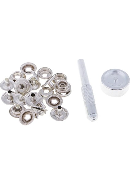 Paslanmaz Çelik 15MM Snap Defener Punch Tool Kit 6 Adet Dikiş Bağlantı Elemanları ile (Yurt Dışından)