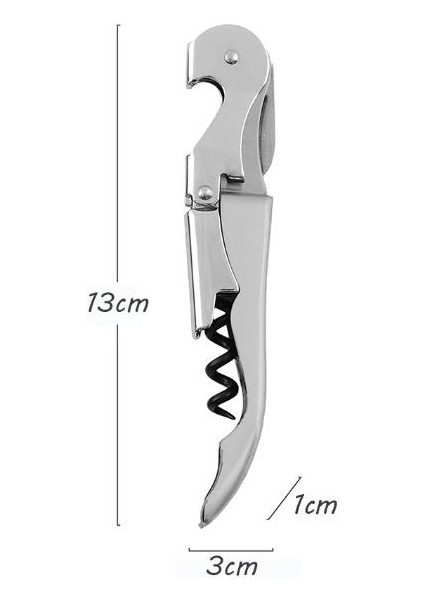Paslanmaz Çelik Metal Tirbüşon Şişe Kapak Açıcı Fonksiyonlu Profesyonel Şişe Gazoz Şarap Kapak Açıcı