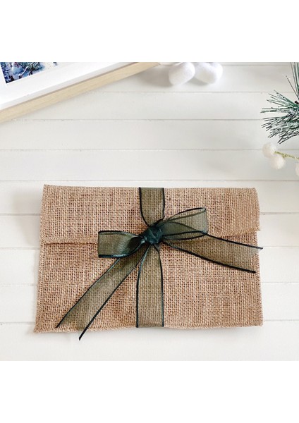 Yeşil kurdeleli jüt zarf, 14x19 cm 10 adet fiyatları