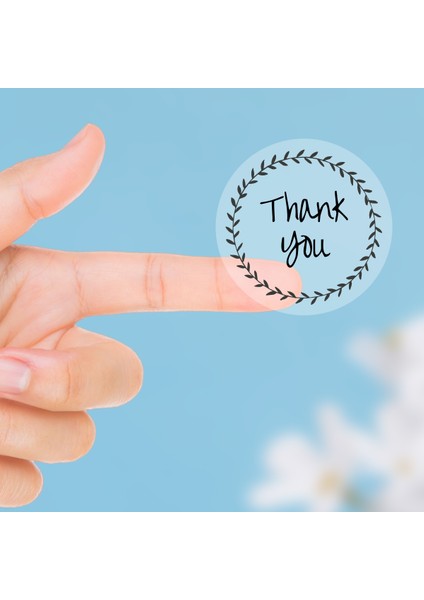 Şeffaf sticker, thank you, 3.2 cm 2 sayfa