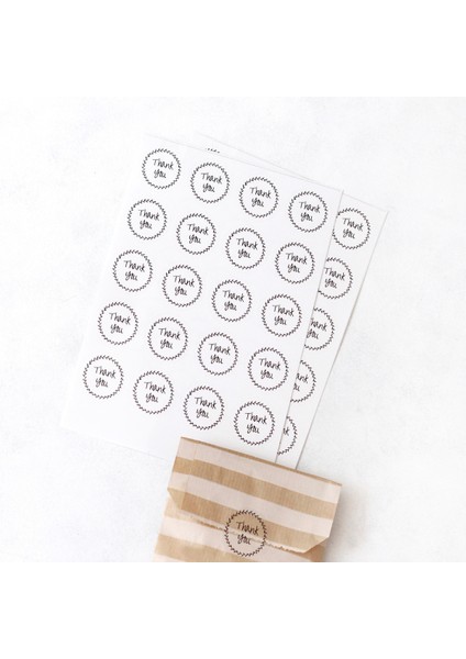 Şeffaf sticker, thank you, 3.2 cm 2 sayfa