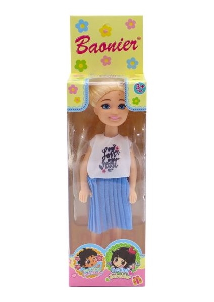 Baonier Kız Bebek Fırfırlı Mavi Etekli