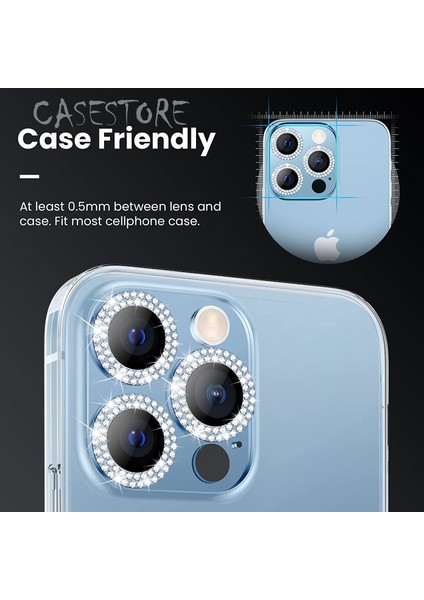 Iphone 13 Pro Max Uyumlu Kamera Lens Camı Taşlı Diamond Elmas 9h Glass Parlak Işıltılı Kristal Lens Camı modelleri