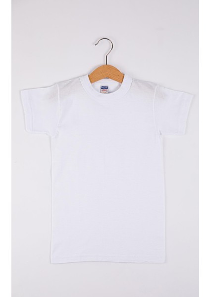 1503 Sıfır Yaka Kısa Kollu Pamuk Erkek Çocuk Fanila Atlet