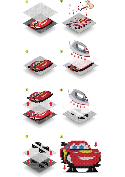 Pixel Eğitici, Eğlenceli Boncuk Etkinlik Ve Oyuncak Seti, Disney Cars BB29-02 modelleri