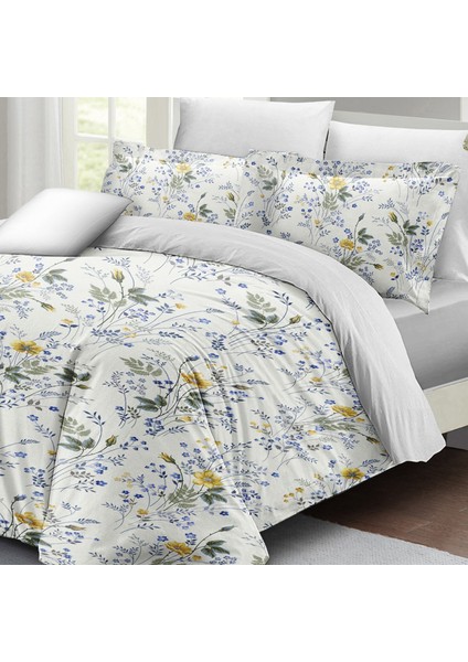 Spring Floral Luxury Çift Kişilik Pamuk Saten Nevresim Takımı