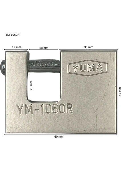 Yuma Asma Kilit Kayar Milli Yatay Gri 60 mm