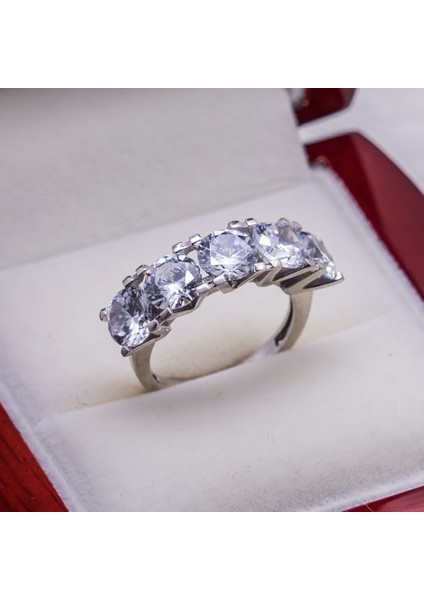 925 Ayar Gümüş Beştaş Bayan Yüzük Model 3