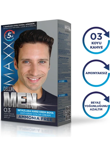 Maxx Deluxe Man 0.3 Koyu Kahve Saç Boyası