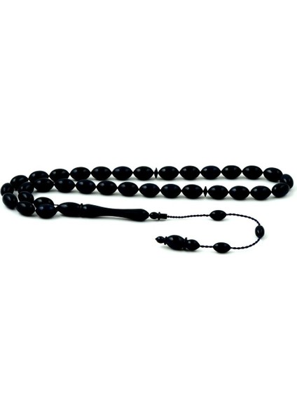 Kusursuz El Işçilikli Arpa Kesim Sistemli Abanoz Ağacı Tesbih