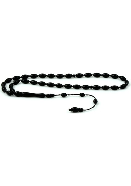 Kusursuz El Işçilikli Sistemli Arpa Kesim Abanoz Ağacı Tesbih