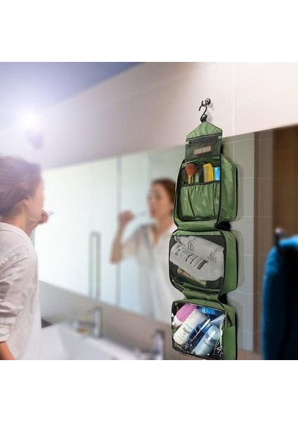 Asılı Seyahat Tuvalet Çanta Erkekler Kadınlar Için Banyo Duş Makyaj Güzellik Kozmetik Organizatör Vaka Kiti Kaçak Geçirmez Kapama Kılıfı | Kozmetik Çanta ve davalar (Yurt Dışından)