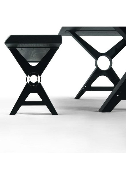 Doğal Ağaç Masif Kütük Masa ( Metal Ayak ) 90CM x 120CM + 2 Bank Bench
