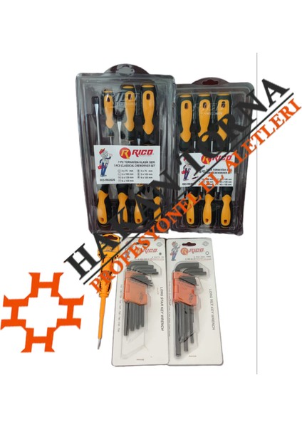 L Allen Anahtar ve L Torx Anahtar Takımı Seti Torx ve Düz Yıldız Tornavida Takımı