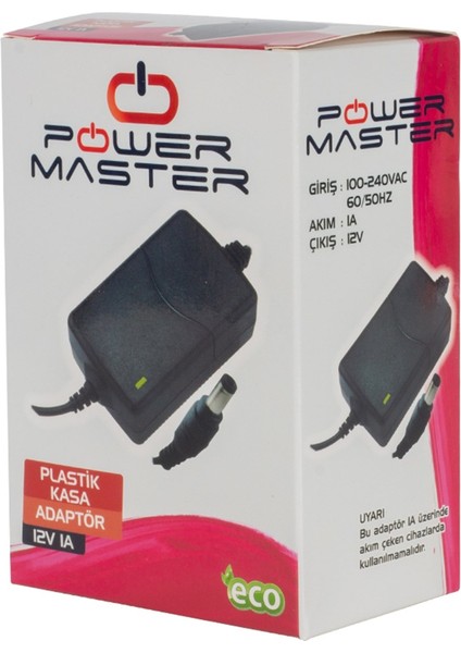 PM-31770 12 Volt - 1 Amper - 12 Watt Masaüstü Iki Ucu Kablolu Adaptör 5.5*2.5 Uç