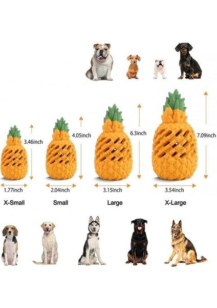 Köpek Diş Fırçası Yıkılmaz Köpek Çiğneme Oyuncak Için Orta Köpekler Ananas Şekilli Sert Köpek Diş Diş Temizleme Çiğnemek Oyuncak (Xs) (Yurt Dışından) fiyatları