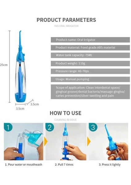 Taşınabilir Oral Irrigador Diş Hijyeni Sulama Su Flosser Jet Kürdan Nazal Irrigator Waterpulse Diş Beyazlatma Temizleyici (Yurt Dışından)