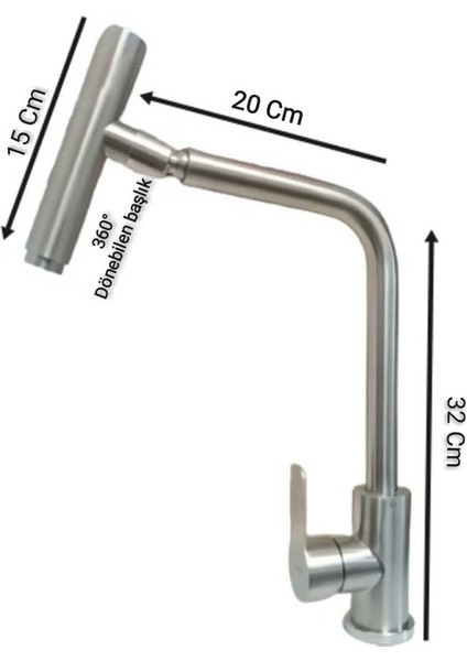 Inox Oynar Başlı Mutfak Eviye Bataryası