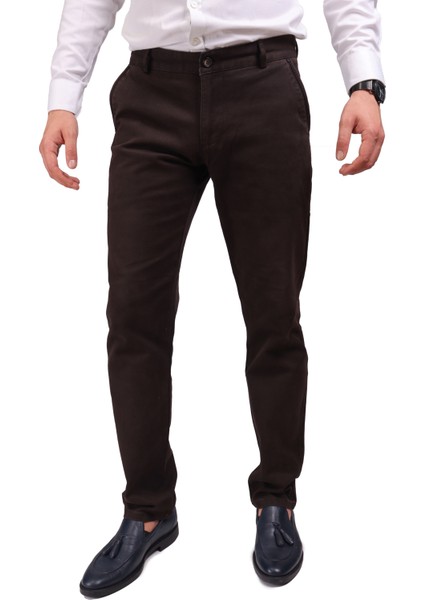 Daniel Voi Erkek Kahverengi Pamuklu Slim Fit Pantolon 8163-4-K.KAHVE-11