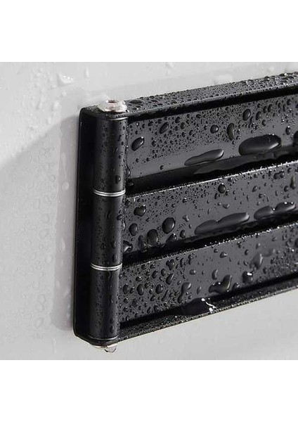 180 Dönen Metal Banyo Ev Katlanır Havlu Askısı Duvar Askı Askı Raf Delinmiş Siyah | Havlu Barları (Yurt Dışından)