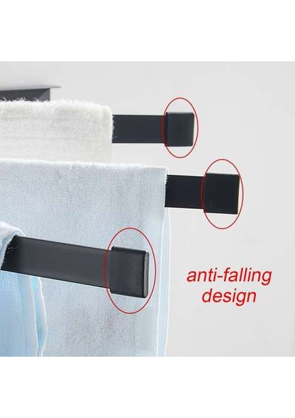 180 Dönen Metal Banyo Ev Katlanır Havlu Askısı Duvar Askı Askı Raf Delinmiş Siyah | Havlu Barları (Yurt Dışından)