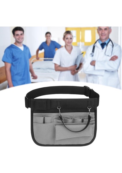 Hemşireler Koruma Bel Torbası Ayarlanabilir Fanny Pack Poşeti Oxford Bez Aksesuarları Gri(Yurt Dışından)