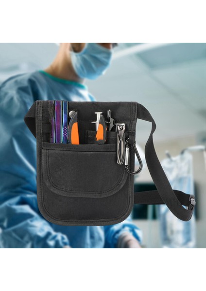 Hemşire Fanny Pack Organizer Torama Tutucu Stetoskoplar Için Kalça Çantası Siyah