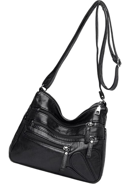 Kadınlar Omuz Çantası Dayanıklı Rahat Crossbody Çanta El Çantası Bayanlar Için Alışveriş Siyah