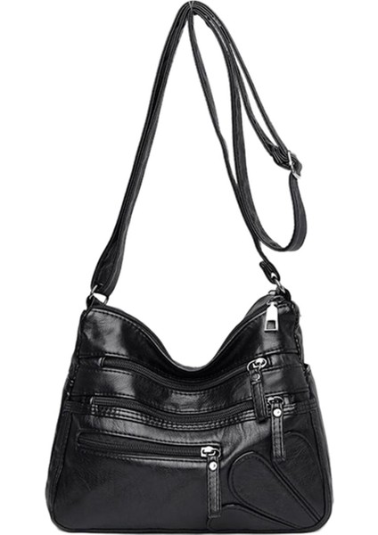 Kadınlar Omuz Çantası Dayanıklı Rahat Crossbody Çanta El Çantası Bayanlar Için Alışveriş Siyah