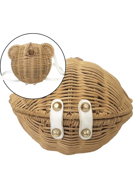 Kadınlar Straw Crossbody Çanta Sevimli Rattan Sepet Çantası Çantalar Çanta Fotoğraf Props